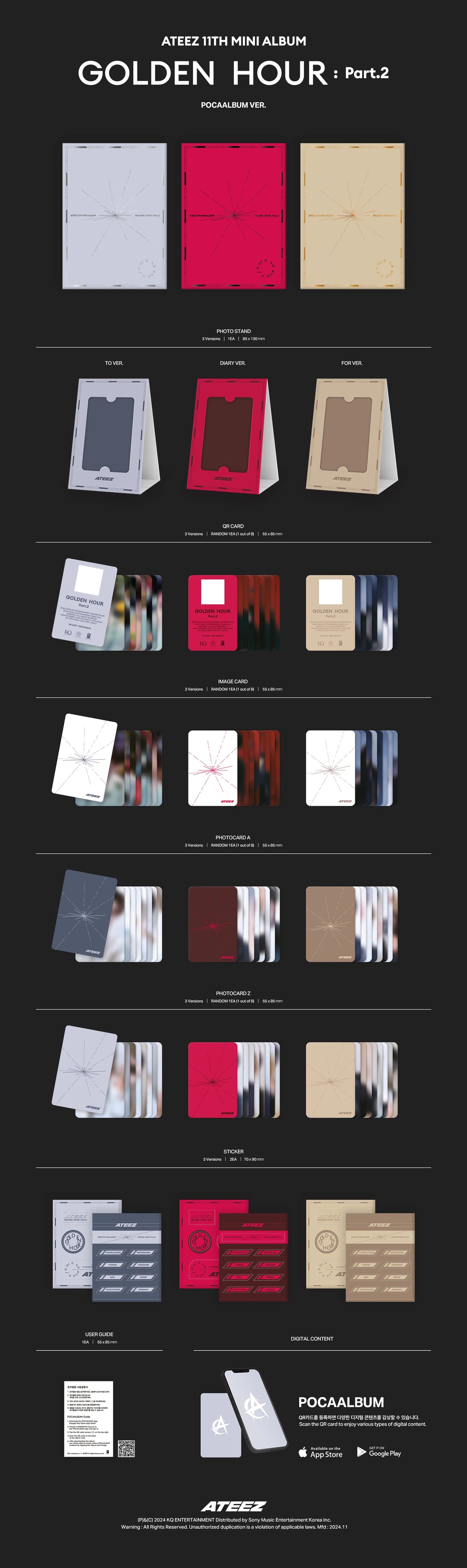 ATEEZ - 11th Mini Album GOLDEN HOUR Part.2 POCA
