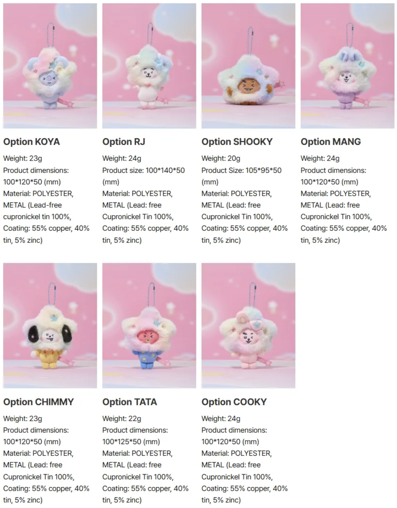 BT21 - BEYOND THE JOURNEY PLUSH KEYRING