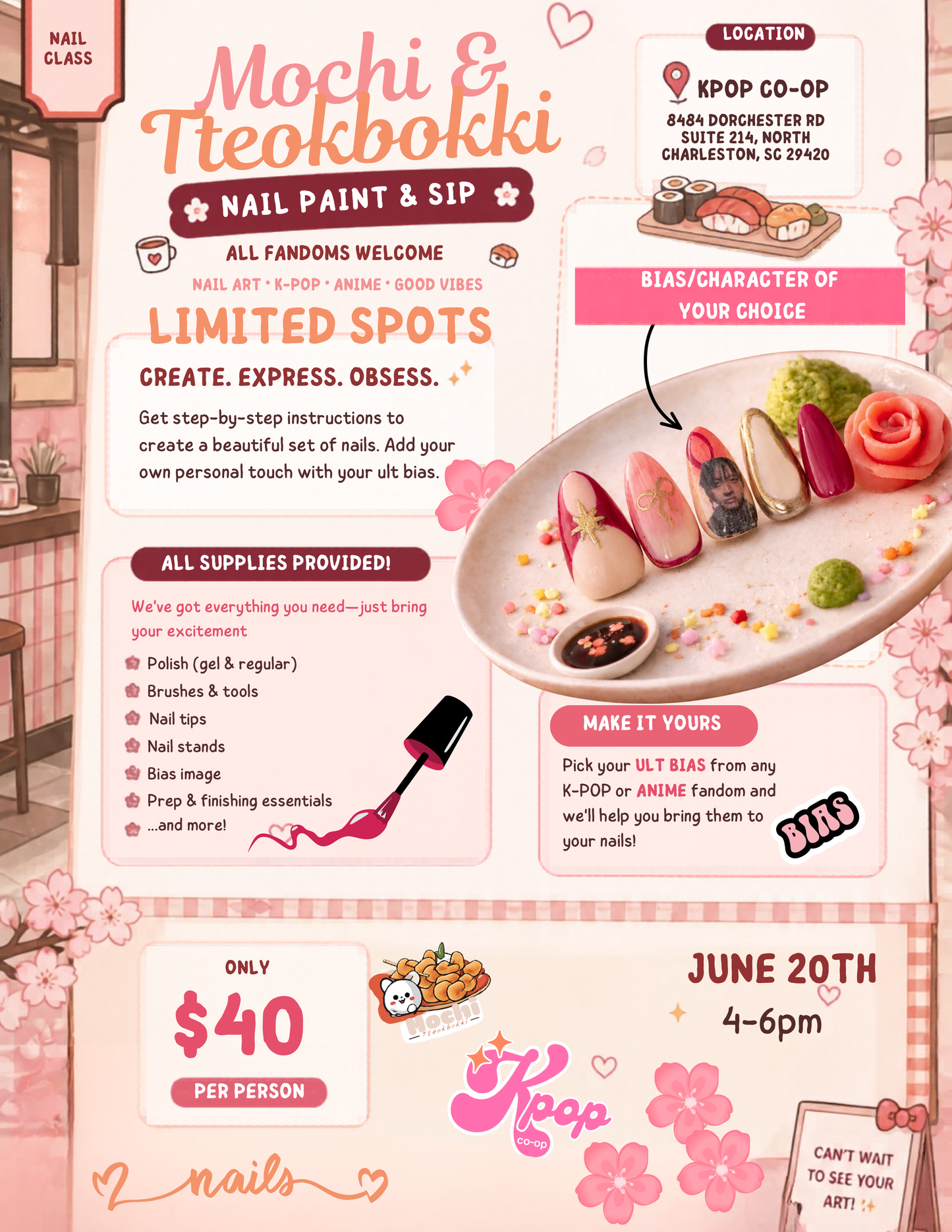 Nail Paint & Sip Guided Class Ticket
