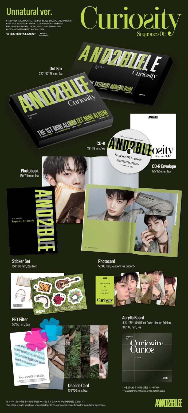 AND2BLE 1st Mini Album [Sequence 01: Curiosity] (Unnatural Ver. / Gazed Ver. / Break Ver.)
