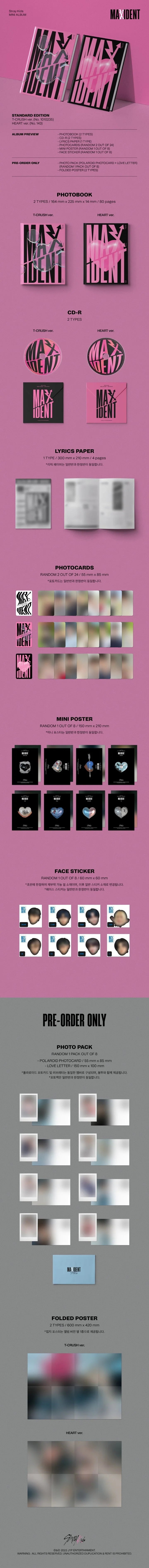 Stray Kids - [MAXIDENT] Mini Album STANDARD Edition RANDOM Version