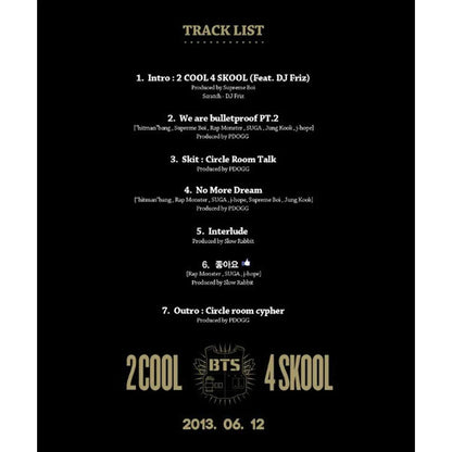 BTS - [2 Cool 4 Skool] 1st Single Album