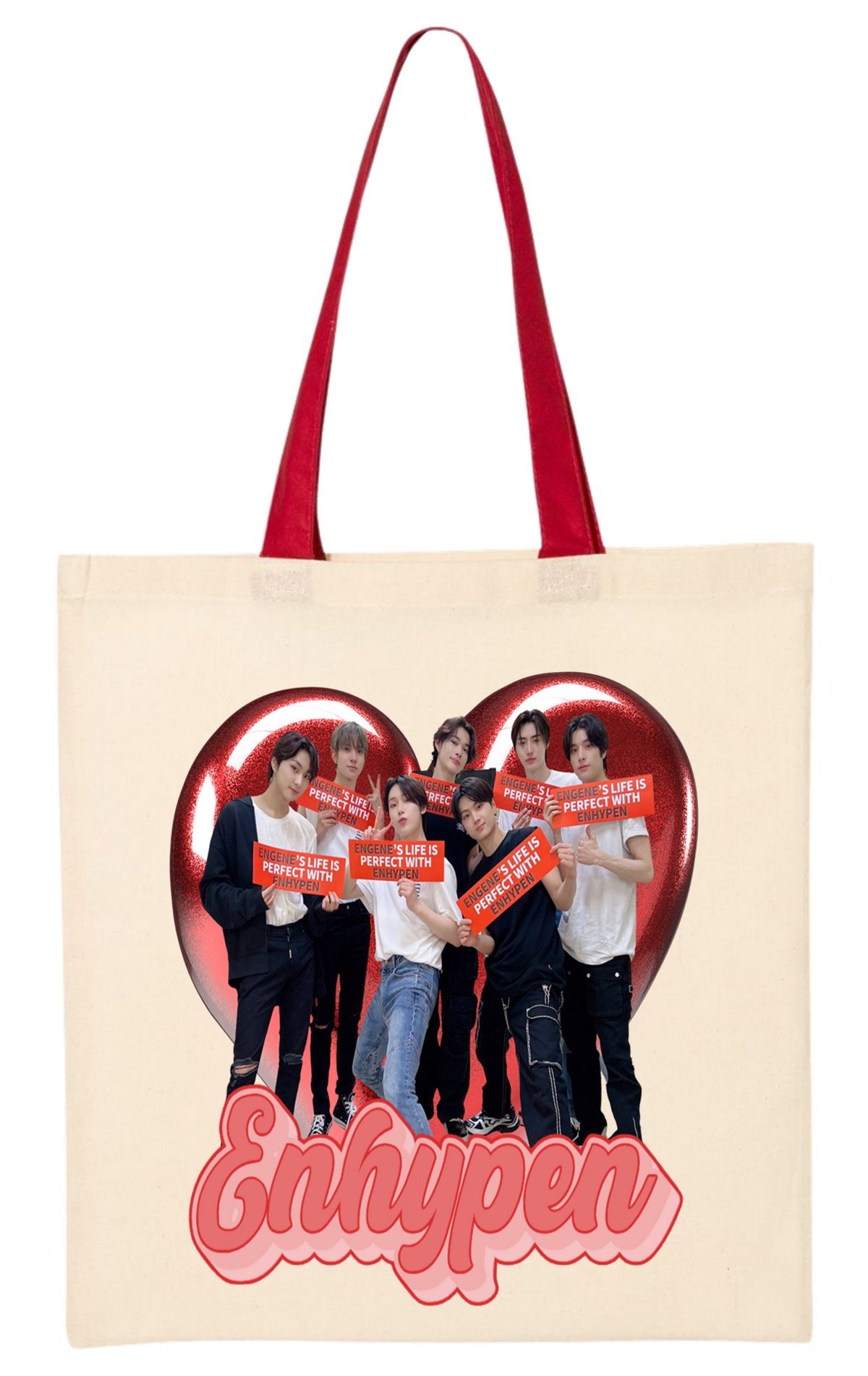 ENHA Red Tote Bag