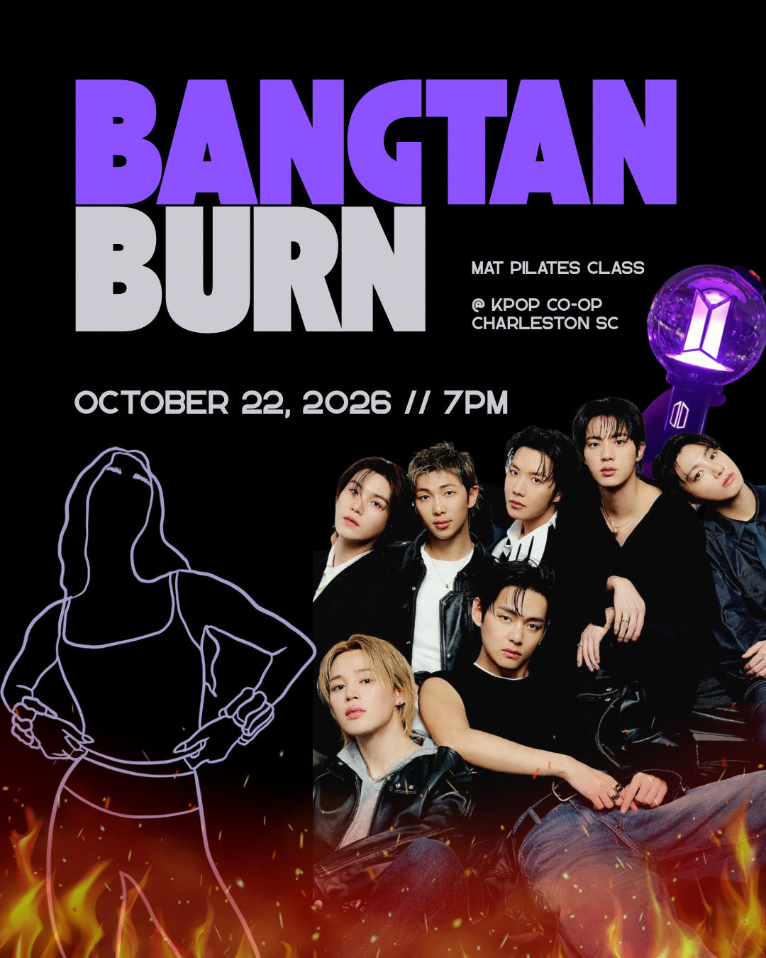 Kpop Yoga Class Tickets - Bangtan Burn