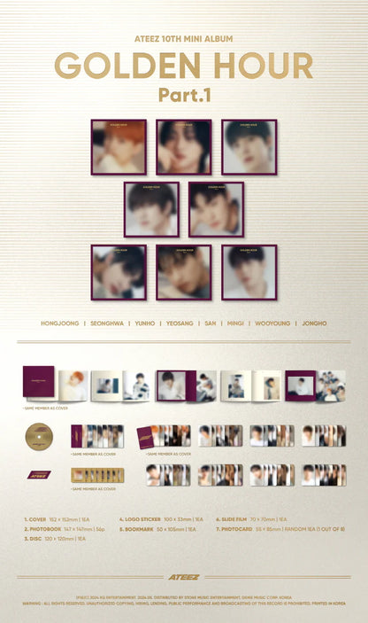 ATEEZ - [GOLDEN HOUR : Part.1] 10th Mini Album DIGIPAK RANDOM Version - NONE