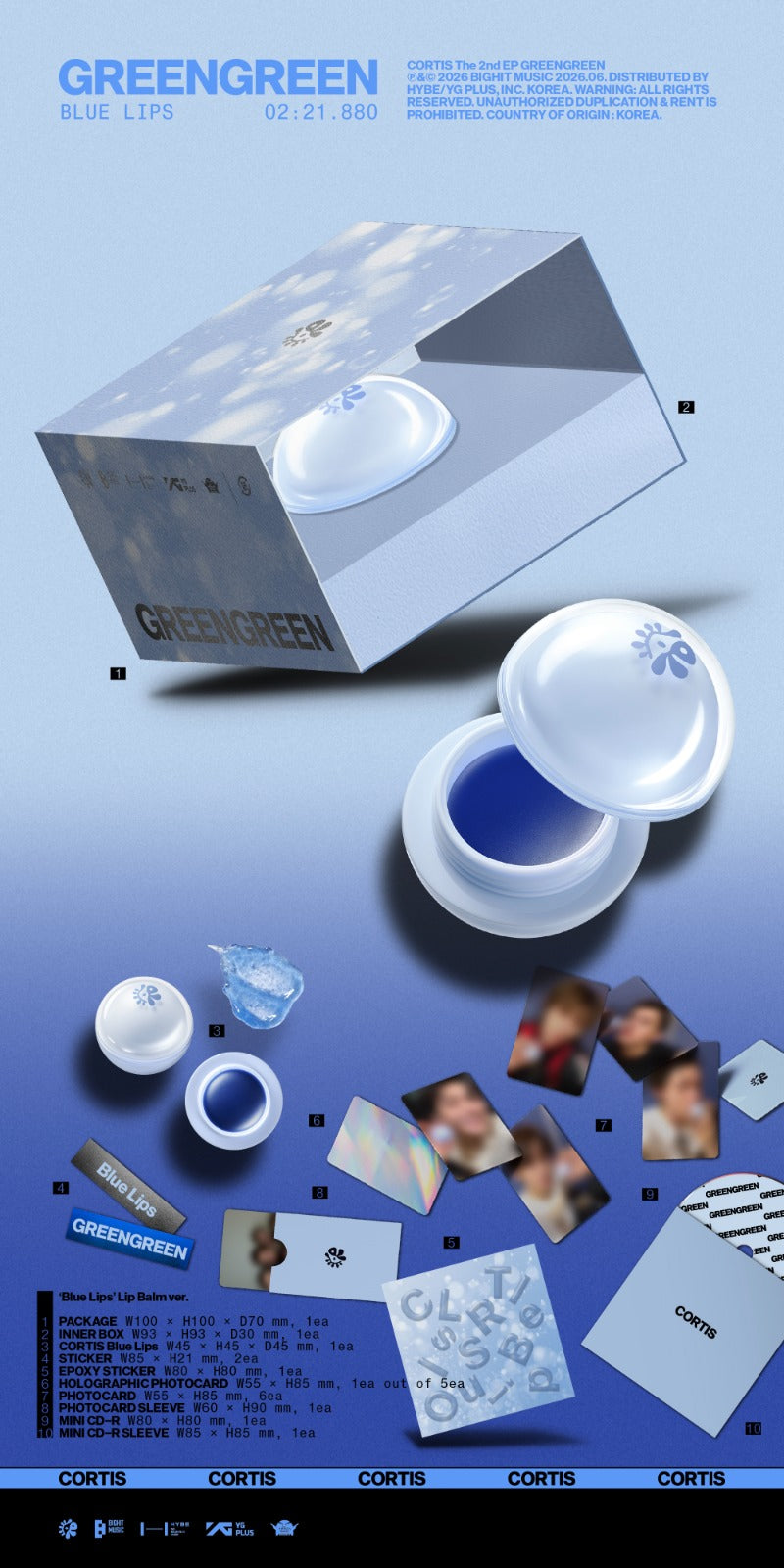 CORTIS 2nd EP [GREENGREEN] ('Blue Lips' Lip Balm Ver.)