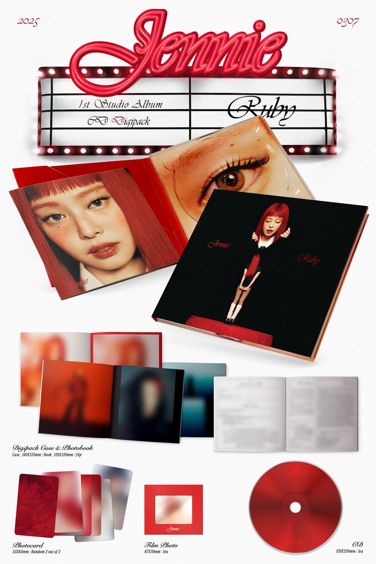 JENNIE 1st Studio Album [Ruby] (CD Digipack)