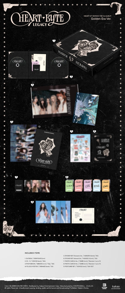 HEART OF WOMAN 1st Album [Heart Byte : LEGACY] (Golden Era Ver.)