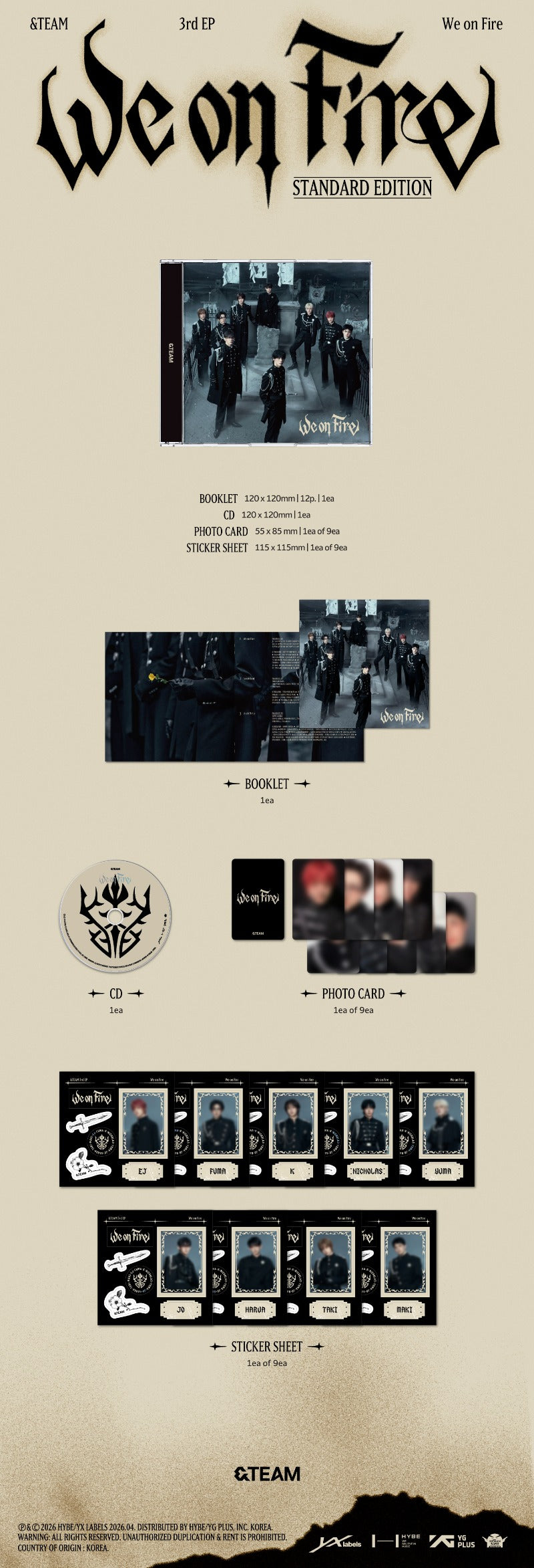 &TEAM 3rd EP Album [We on Fire] (STANDARD EDITION]