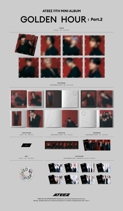 ATEEZ - [GOLDEN HOUR : PART.2] 11th EP Album DIGIPACK RANDOM Version - NONE