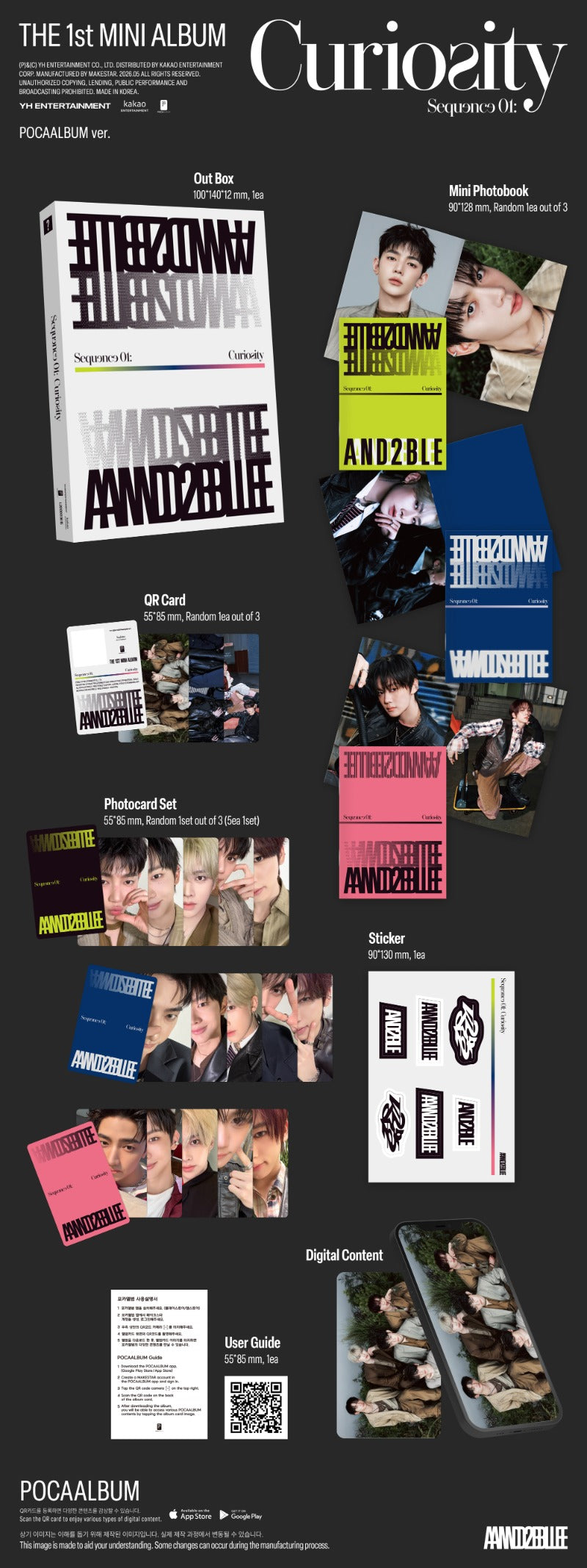 AND2BLE 1st Mini Album [Sequence 01: Curiosity] (POCAALBUM Ver.)