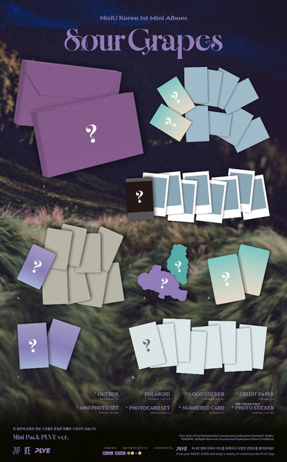 (9/26) preorder NiziU 1st Mini Ablum Sour Grapes (Mini Pack PLVE Ver.)