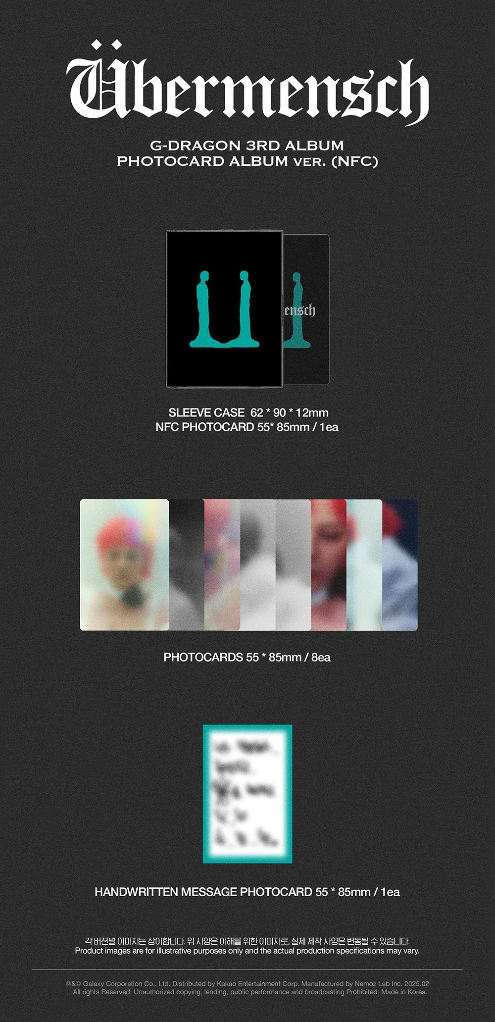 G-DRAGON - [ÜBERMENSCH] 3rd Album PHOTOCARD ALBUM Version (NFC)