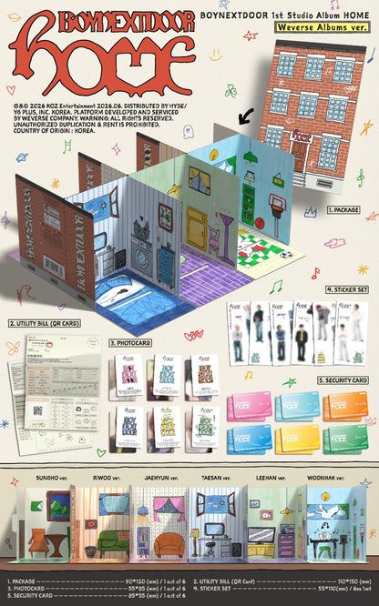 BOYNEXTDOOR - 1st Studio Album [HOME] Weverse Albums Ver.