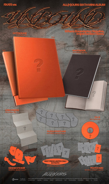 (9/11) Preorder ALL(H)OURS 6th Mini Album [UNBOUND] (FIXATE Ver. / AWAKE Ver.)