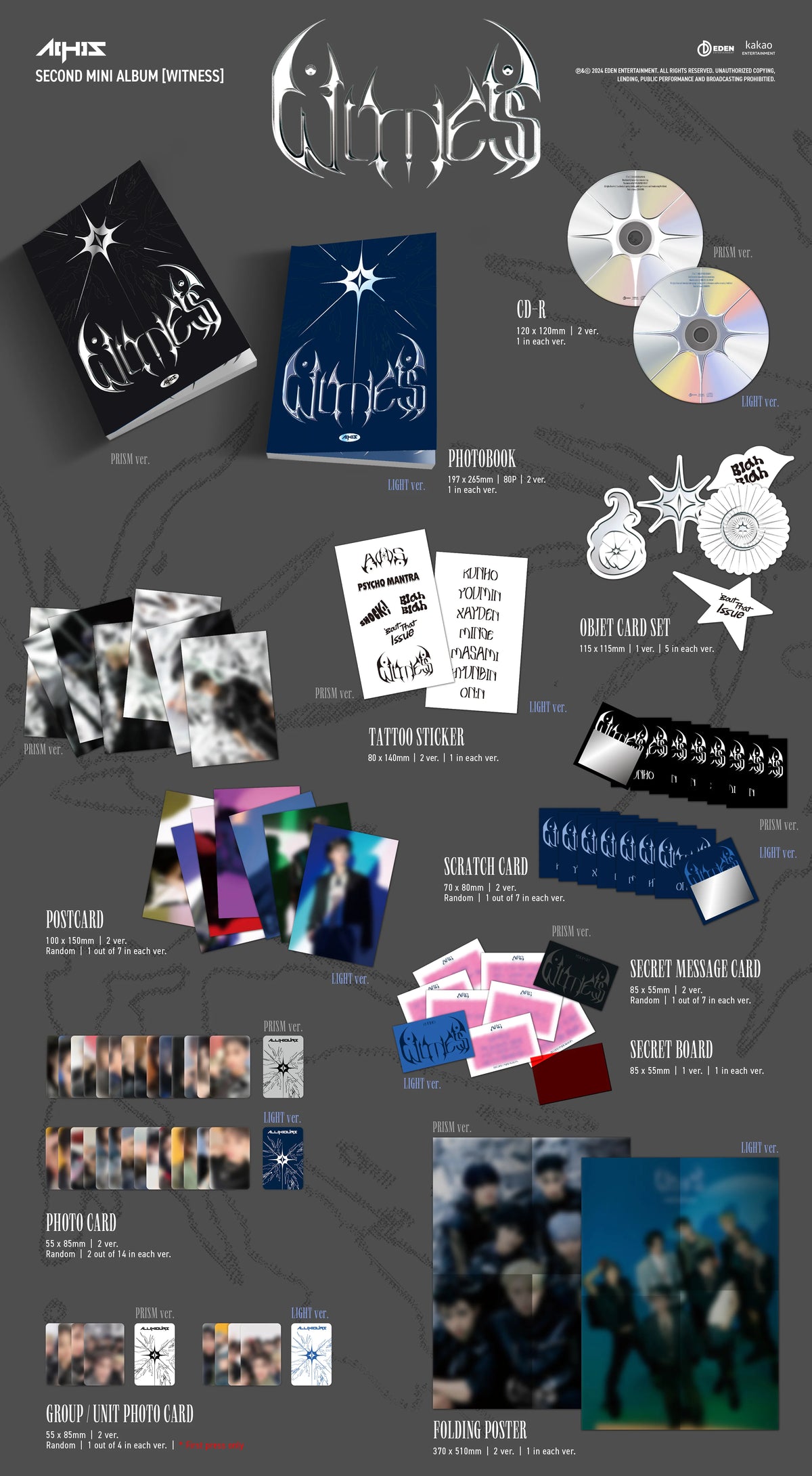 ALL(H)OURS - 2nd Mini Album [WITNESS] Random