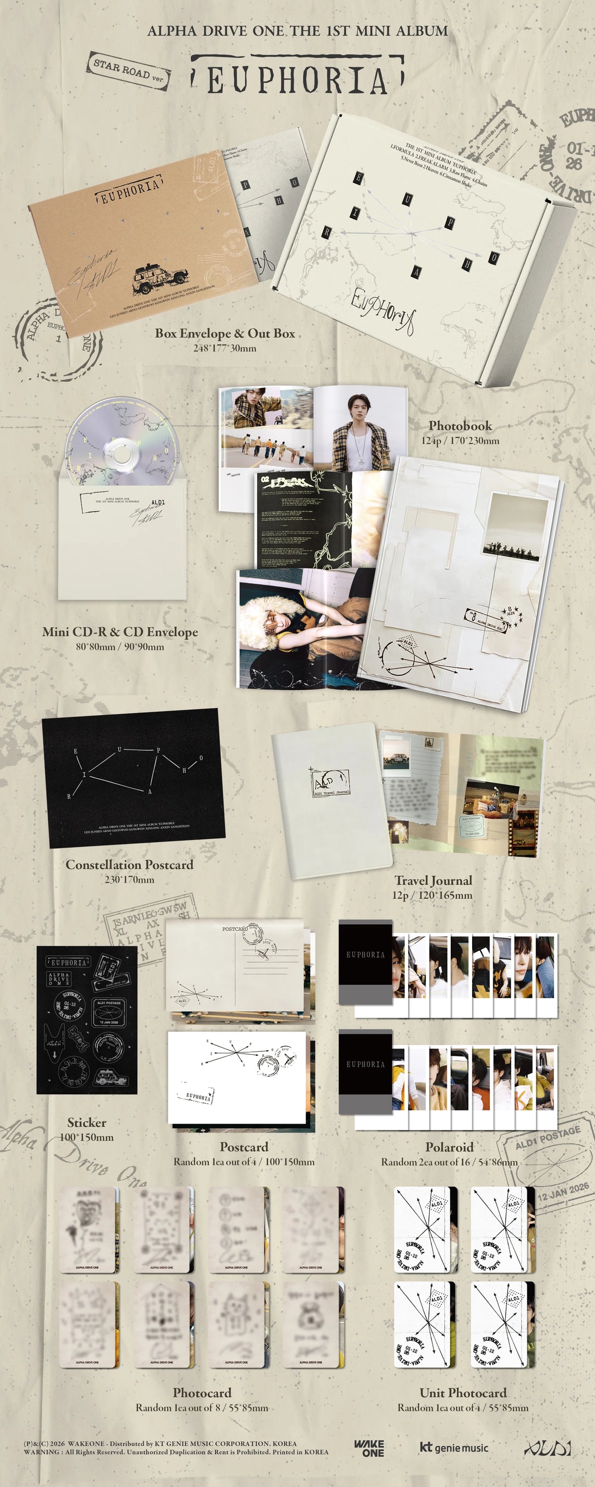 ALPHA DRIVE ONE - 1st Mini Album [EUPHORIA] STAR ROAD Ver.