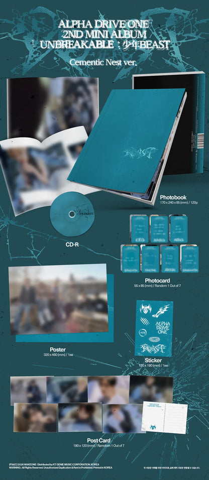 (8/25) Pre-Order ALPHA DRIVE ONE - 2nd Mini Album [UNBREAKABLE : 少年BEAST] Cementic Nest Ver.