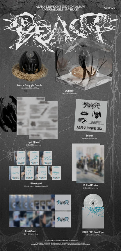 (8/25) Pre-Order ALPHA DRIVE ONE - 2nd Mini Album [UNBREAKABLE : 少年BEAST] Nest Ver. (Limited Edition)