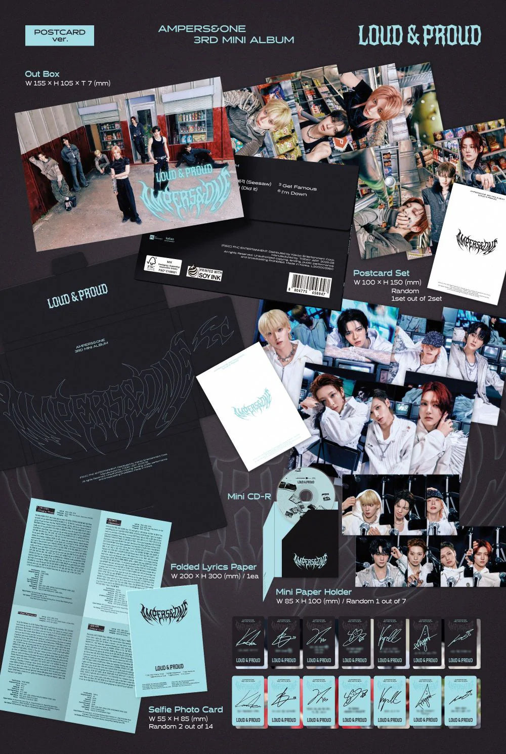 AMPERS&ONE - 3rd Mini Album [LOUD & PROUD] POSTCARD Ver.