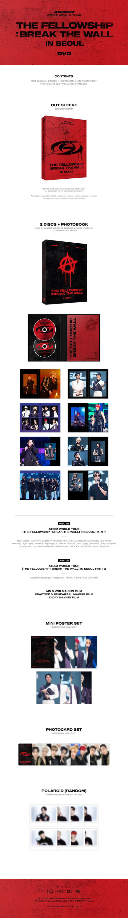 ATEEZ - WORLD TOUR [THE FELLOWSHIP : BREAK THE WALL] IN SEOUL (DVD) [2 DISCS]