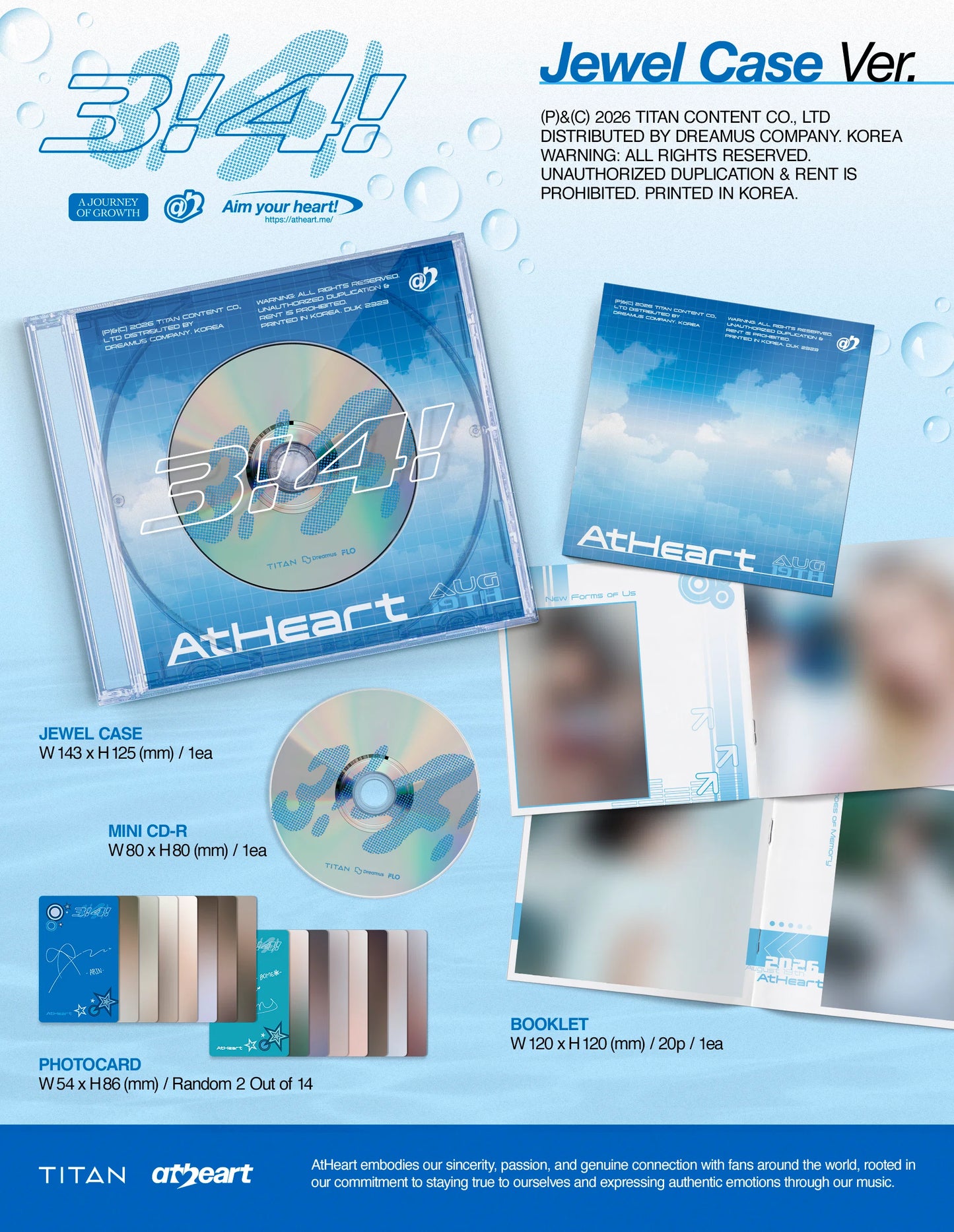 (8/19) Pre-Order AtHeart - Single Album [3!4!] Jewel Case Ver.
