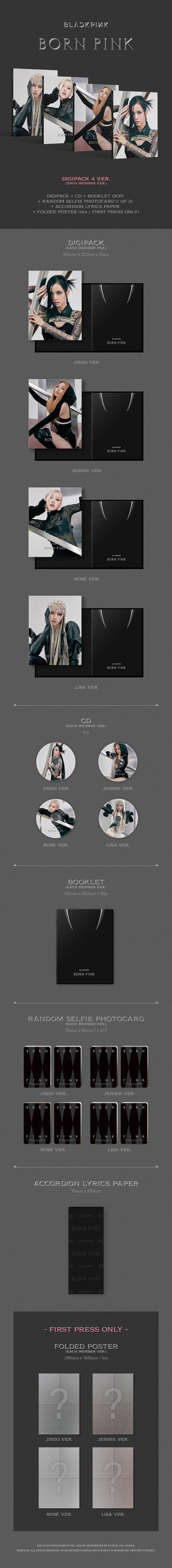BLACKPINK - 2ND ALBUM [BORN PINK] DIGIPACK Ver. Random
