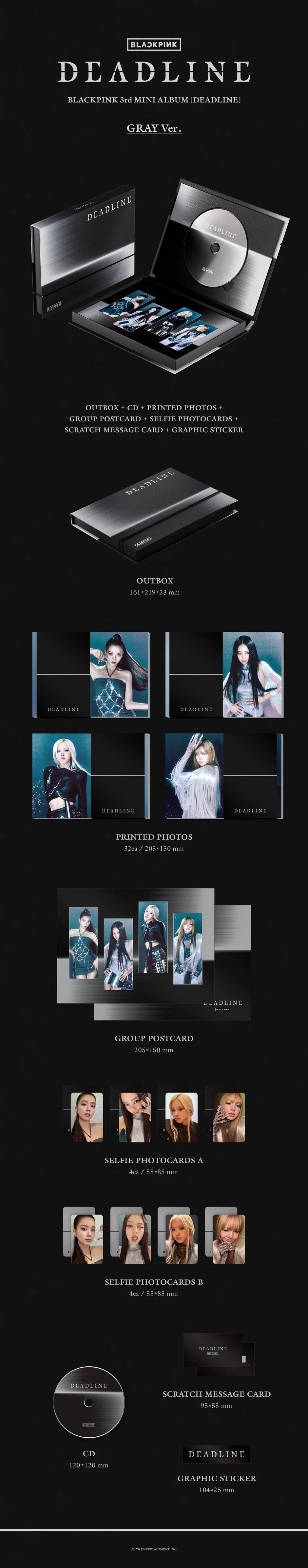 BLACKPINK - 3rd Mini Album [DEADLINE] GRAY Ver.
