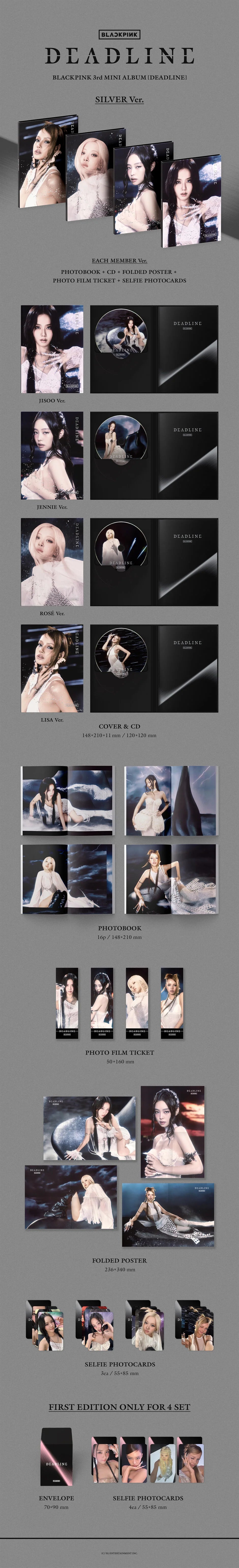 BLACKPINK - 3rd Mini Album [DEADLINE] SILVER Ver. Random