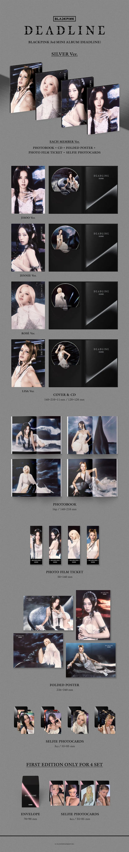BLACKPINK - 3rd Mini Album [DEADLINE] SILVER Ver. Random