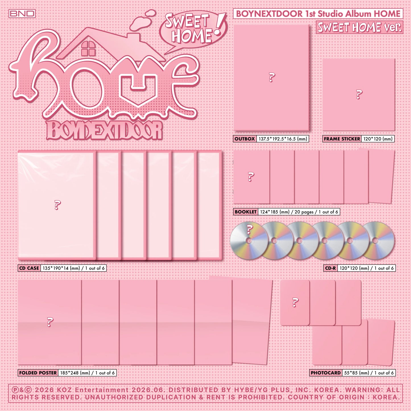 [PRE-ORDER] BOYNEXTDOOR - 1st Studio Album [HOME] SWEET HOME Ver.