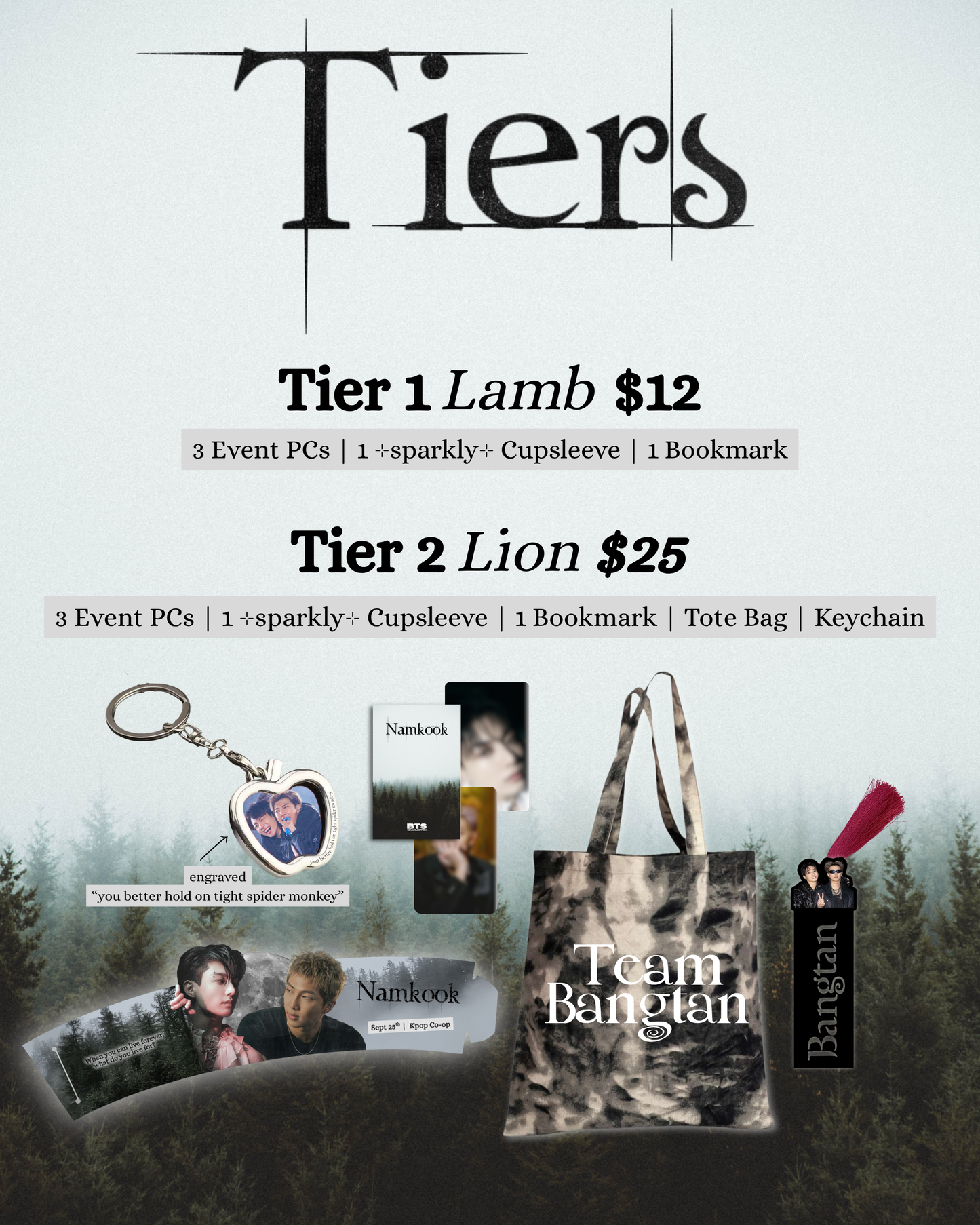 BTS Charleston Namkook Event Tiers