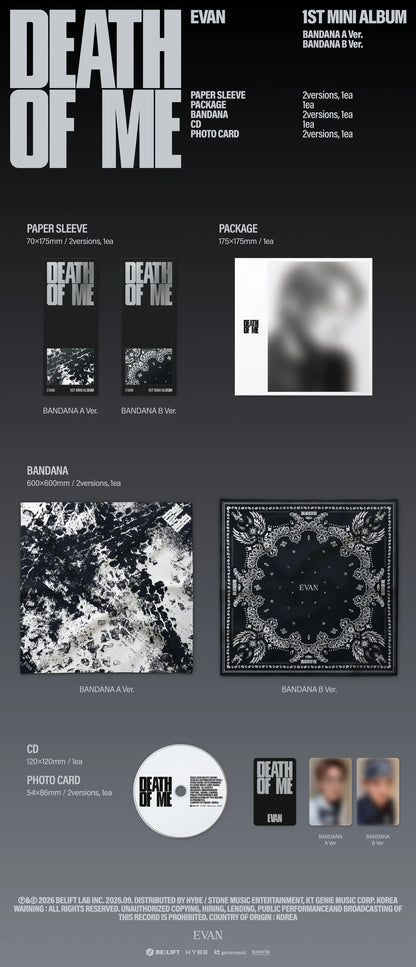 (9/7) Preorder EVAN - [DEATH OF ME] BANDANA Ver.