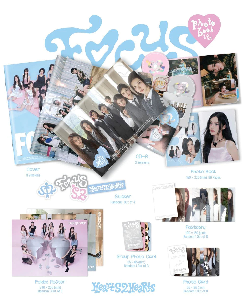 Hearts2Hearts - 1st Mini Album [FOCUS] (Photobook Ver.)