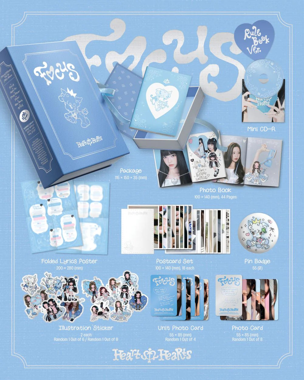 Hearts2Hearts - 1st Mini Album [FOCUS] (Rule Book Ver.)