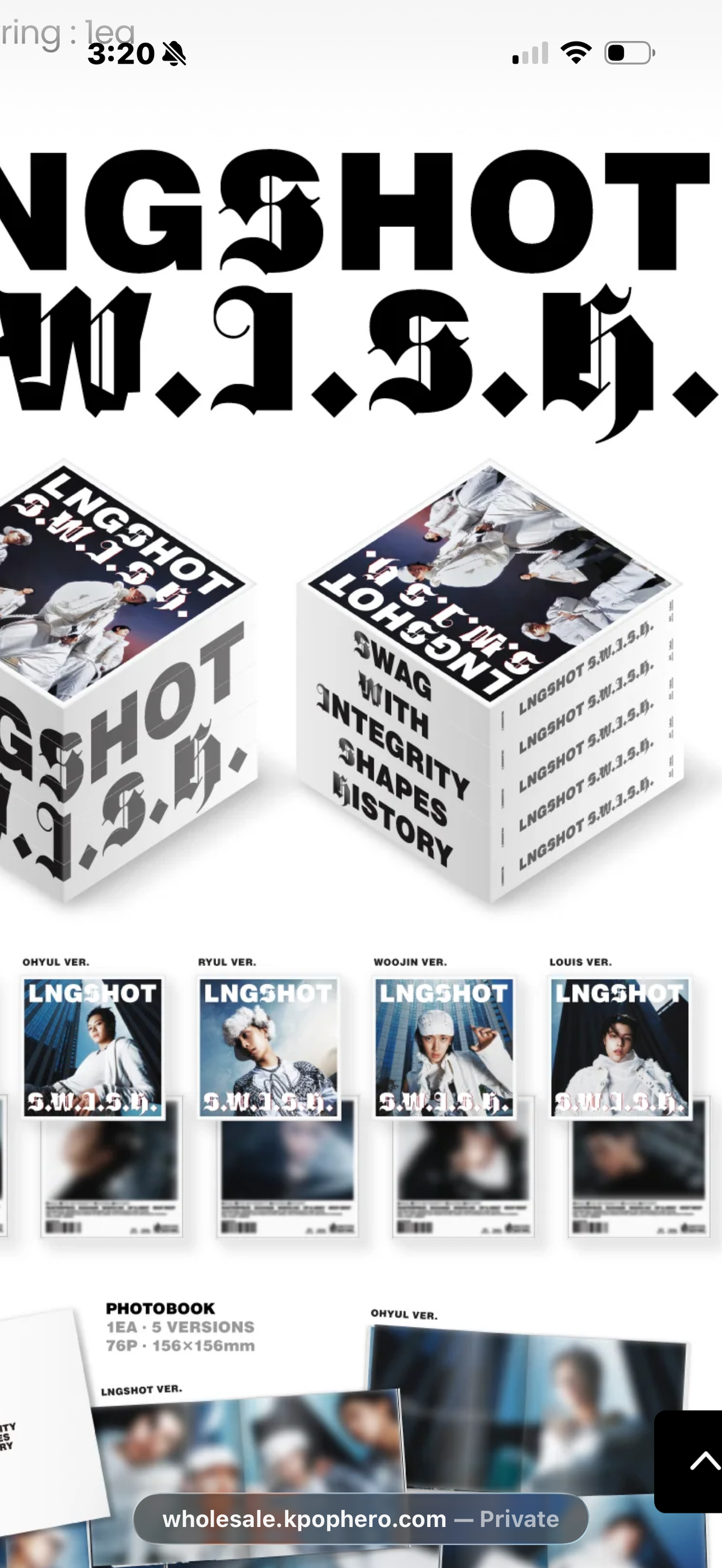(11/09) preorder LNGSHOT - EP [S.W.I.S.H.] Standard Ver.