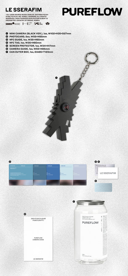 LE SSERAFIM - 2nd Studio Album ['PUREFLOW' pt.1] Mini Camera Ver.