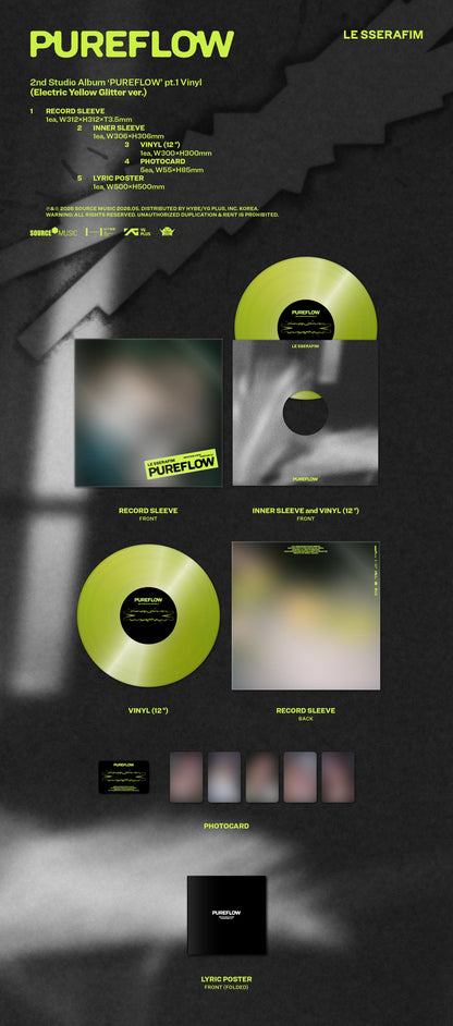 LE SSERAFIM - 2nd Studio Album ['PUREFLOW' pt.1] Vinyl