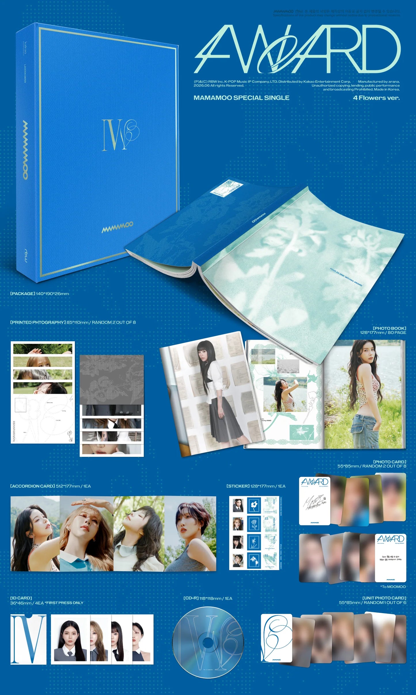 PREORDER MAMAMOO - Special Single [4WARD] 4 Flowers Ver.
