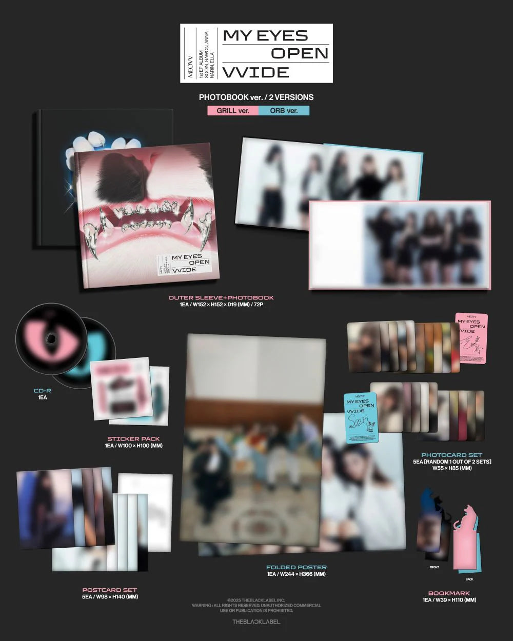 MEOVV - 1st EP Album [MY EYES OPEN VVIDE] (PHOTOBOOK Ver.) (GRILL Ver. / ORB Ver.)