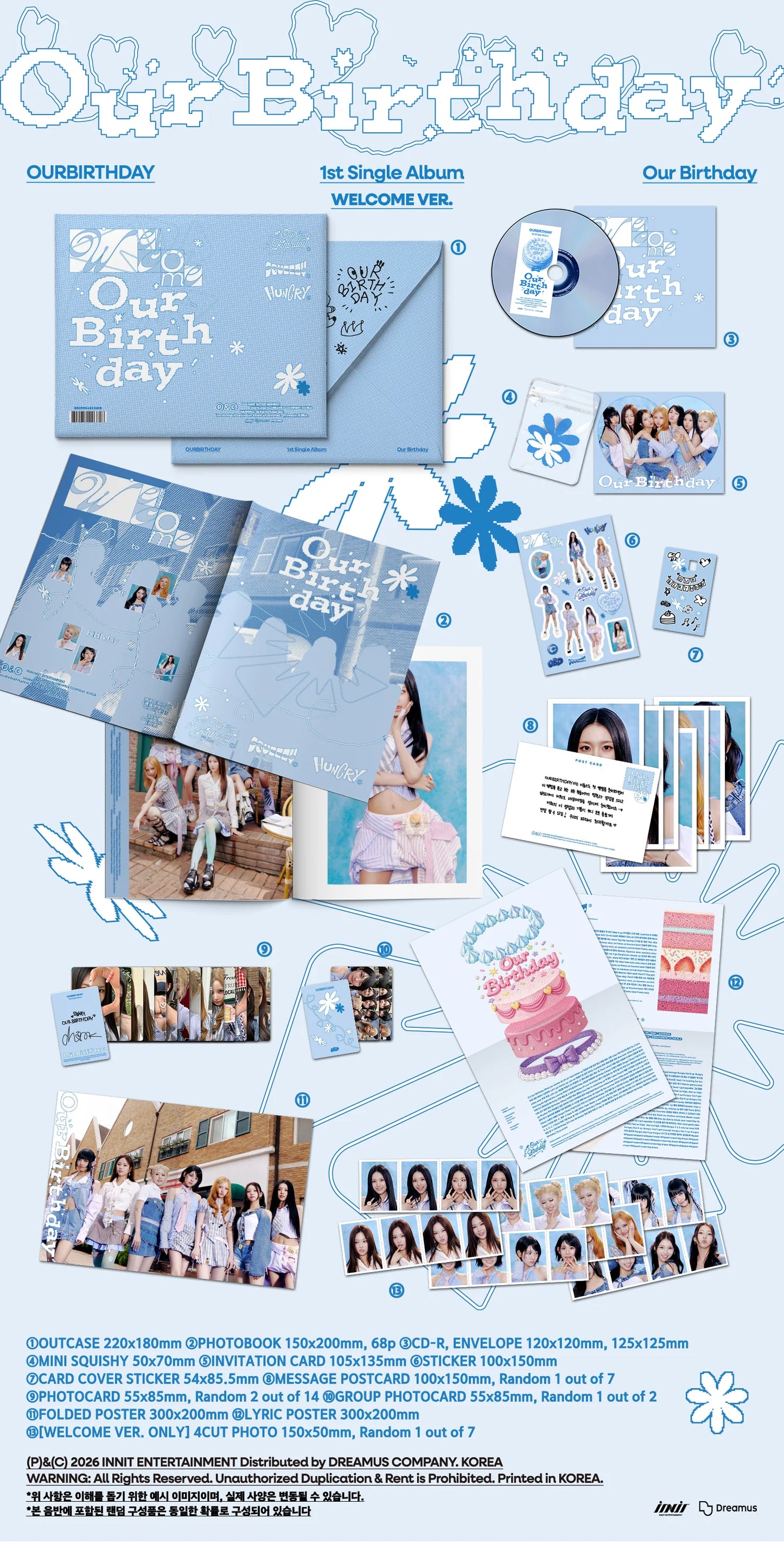 (8/19) Pre-Order OURBIRTHDAY - 1st Single Album [Our Birthday] PHOTOBOOK Ver.