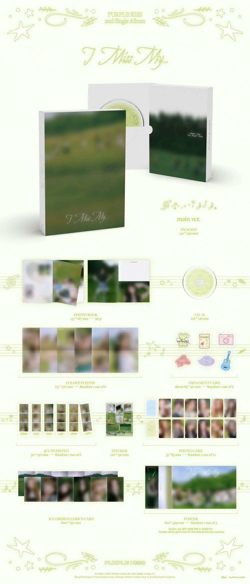 PURPLE KISS - 2nd Single Album [I MISS MY...] (Main Ver.)