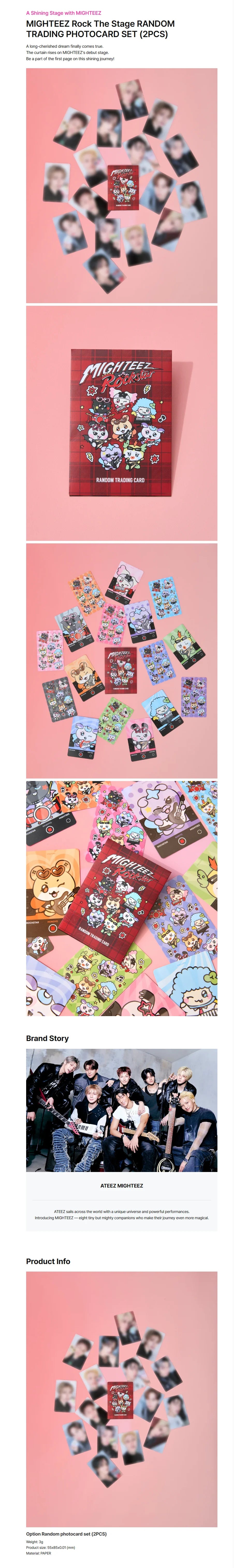ATEEZ - MIGHTEEZ ROCK THE STAGE POP UP OFFICIAL MD RANDOM TRADING PHOTOCARD SET