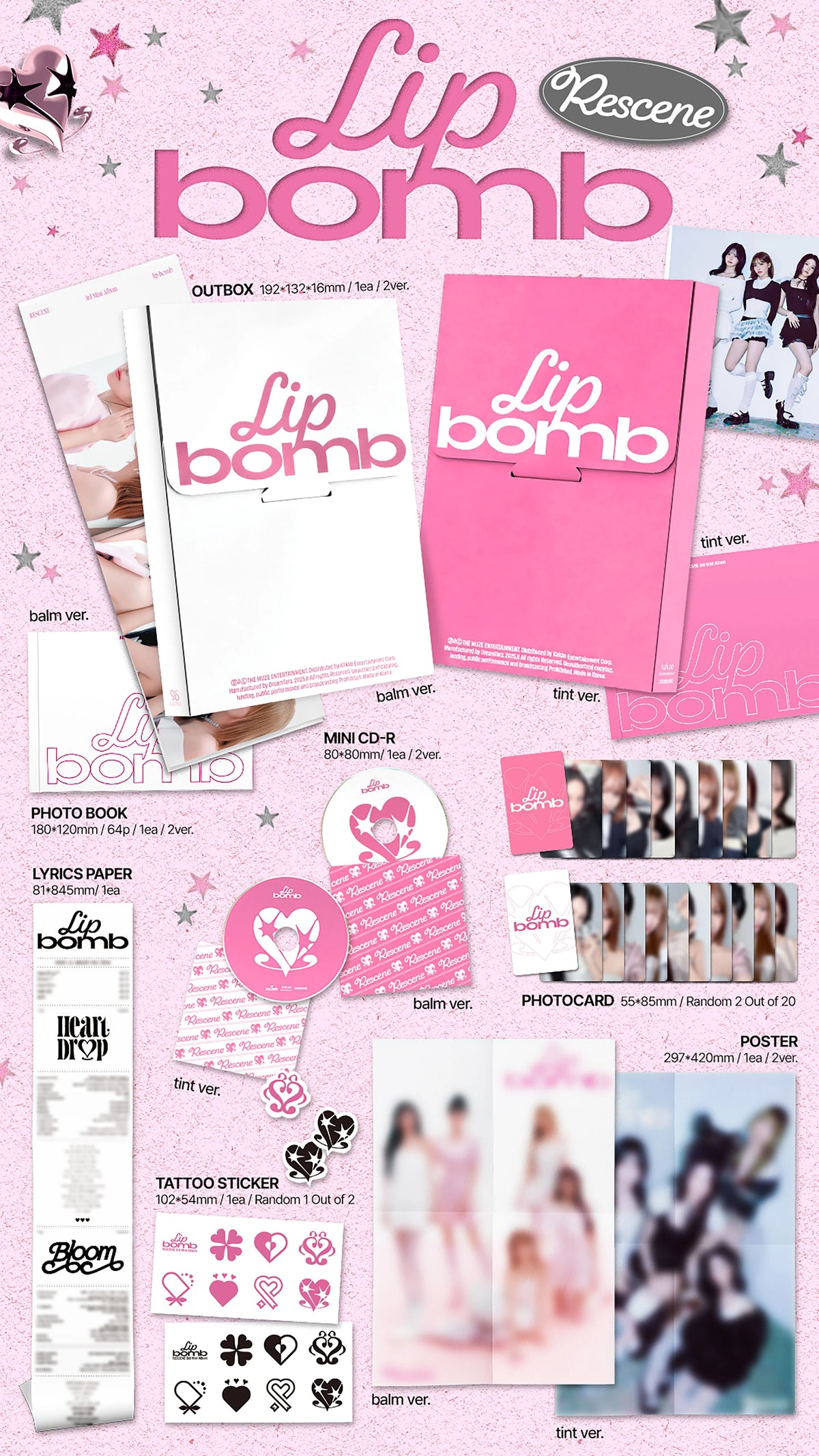 RESCENE - 3rd Mini Album [lip bomb] (tint ver. / balm ver.)