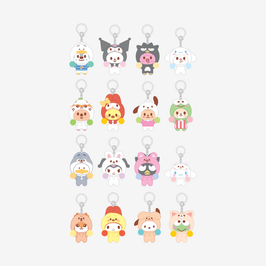 PREORDER SECRET FLOCKED FIGURE KEYRING (CHEER UP Ver.) - SKZOO X SANRIO CHARACTERS