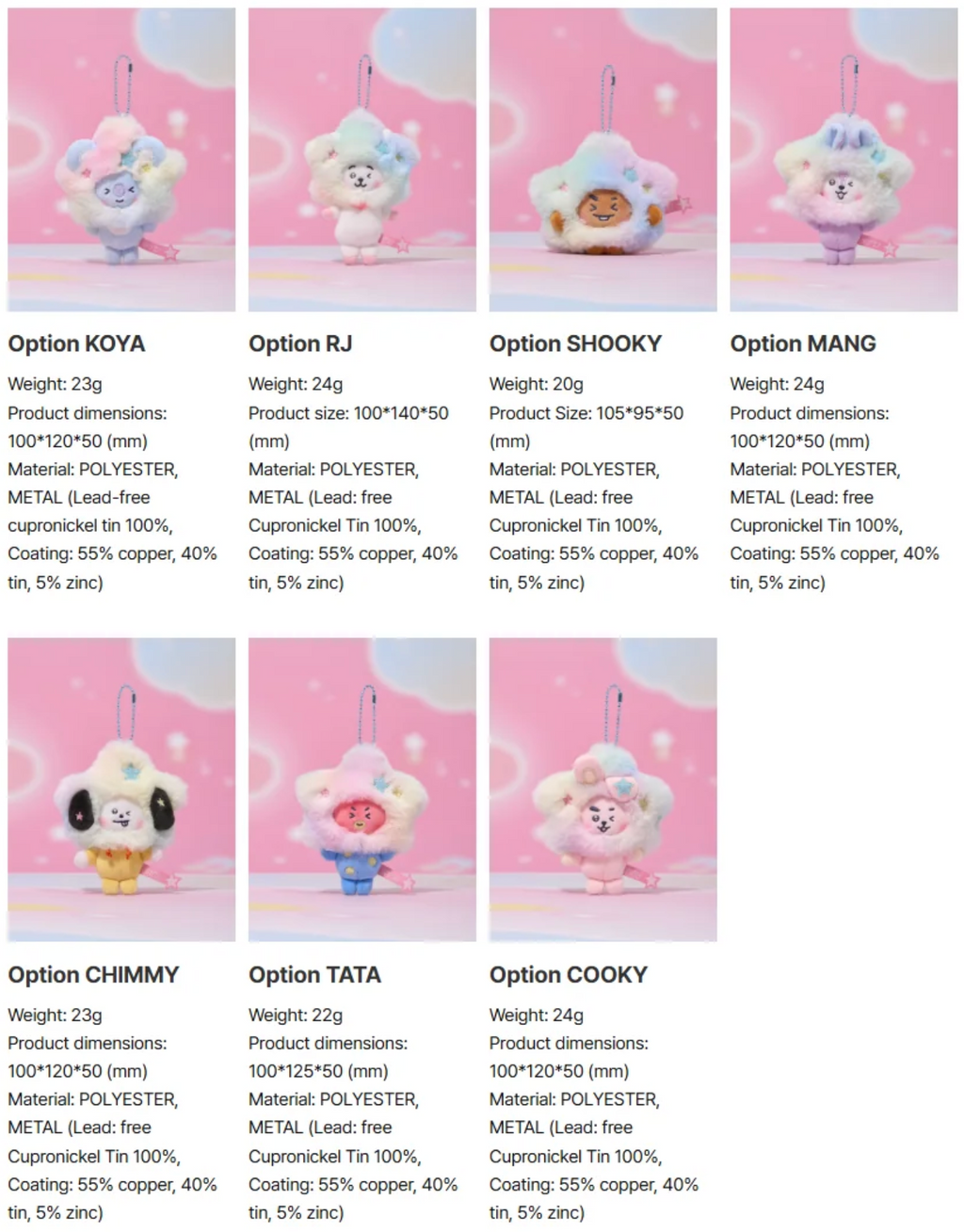 BT21 - BEYOND THE JOURNEY PLUSH KEYRING