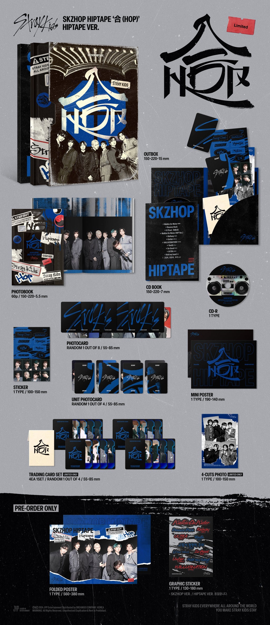 Stray Kids - (Blue) SKZHOP HIPTAPE [ (HOP)] (HIPTAPE Ver.)