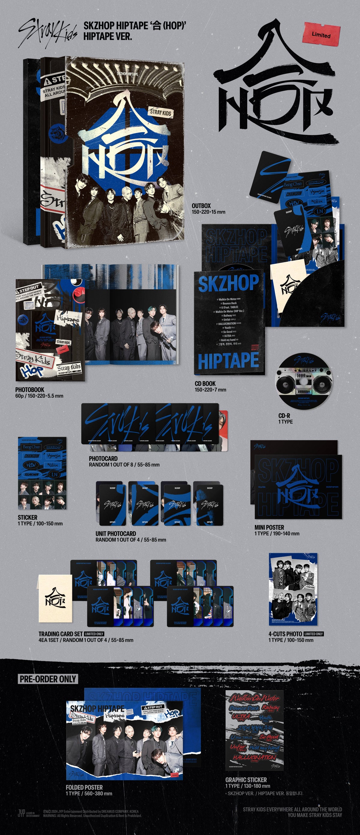 Stray Kids - (Blue) SKZHOP HIPTAPE [ (HOP)] (HIPTAPE Ver.)