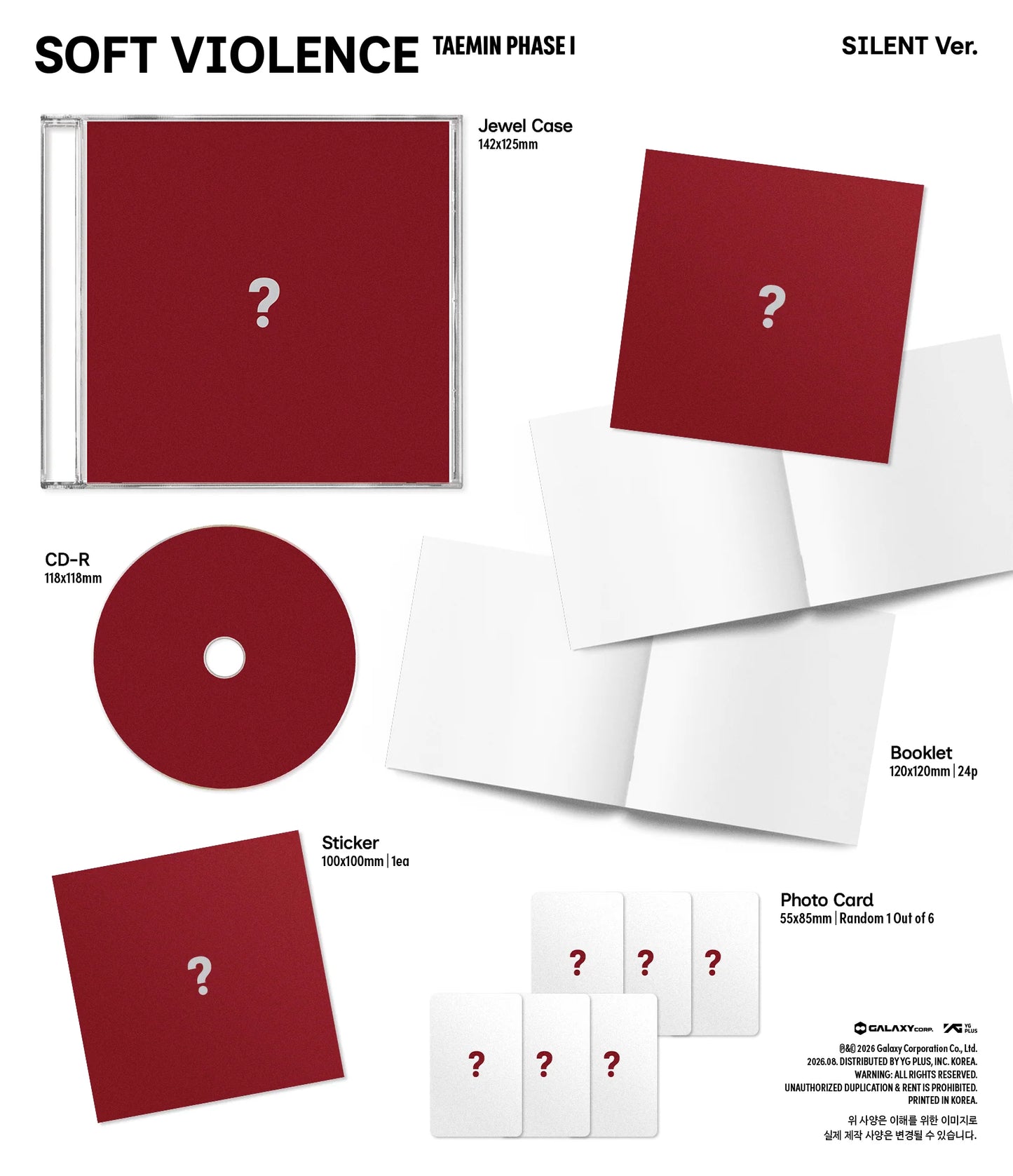 (8/31) Pre-Order TAEMIN - [PHASE I : Soft Violence] JEWEL Ver.