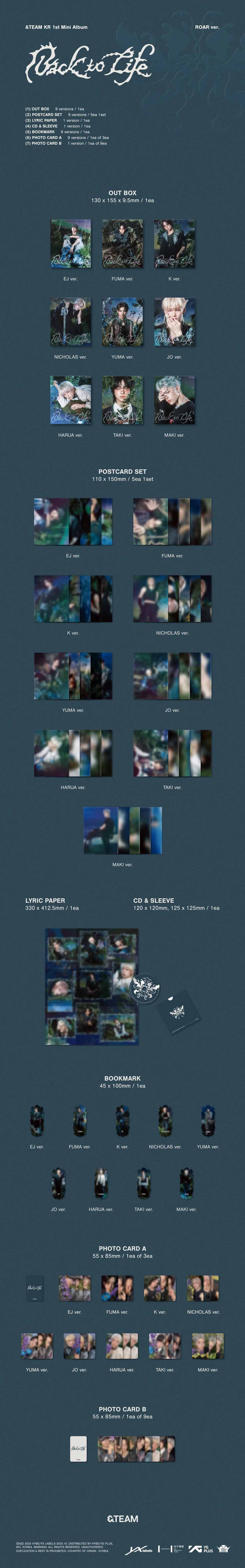 &TEAM - BACK TO LIFE KR - ROAR Ver